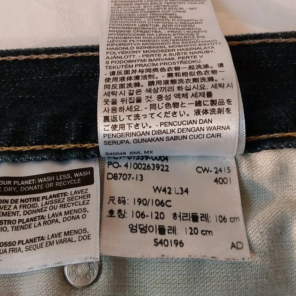 Levis 559 Relaxed Straight Blue Denim Jeans Mens 42 x 34